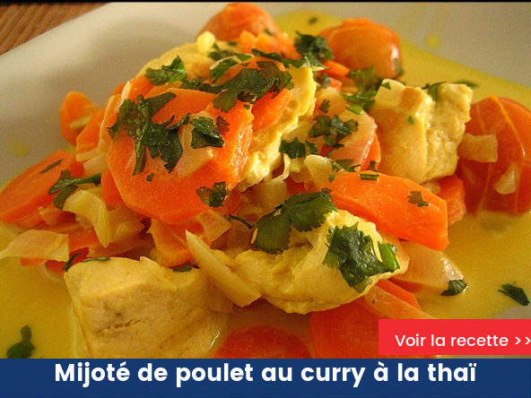 Mijoté de poulet au curry à la thaï